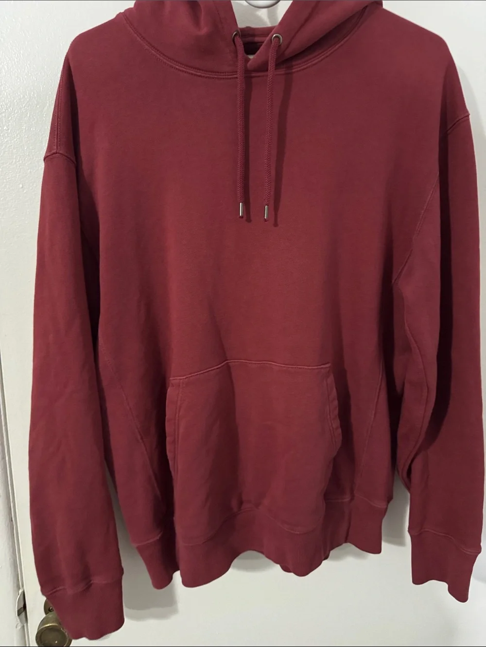 J. Crew Men's Medium Burgundy Crewneck Pullover Hoodie